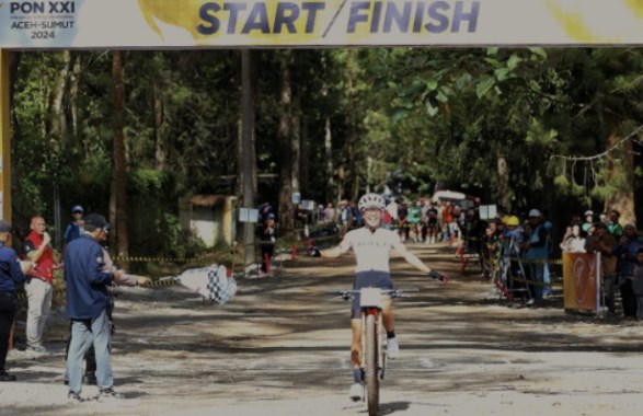 PON 2024 Aceh Sumut Sayu Bella Raih Emas Pertama Bali dari Balap Sepeda MTB PON XXI 2024 Aceh&nbsp;Sumut